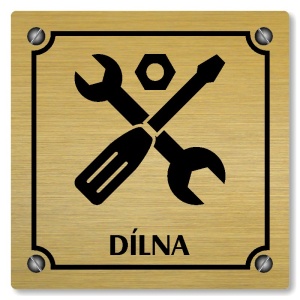 Dílna, 118x118mm, zlatá, Kansas